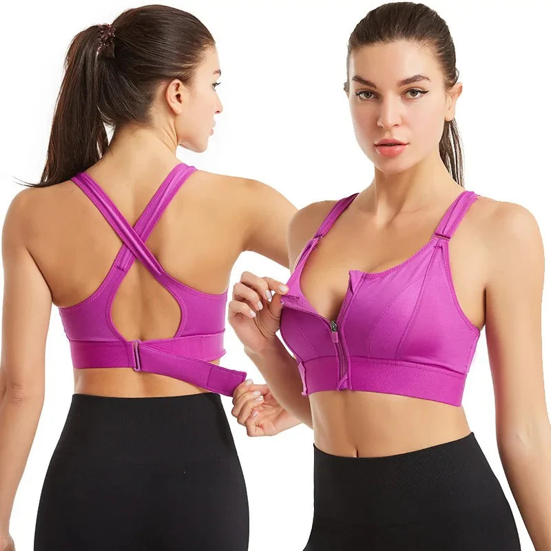 Premium Quality Front Zipper Sports Bra
